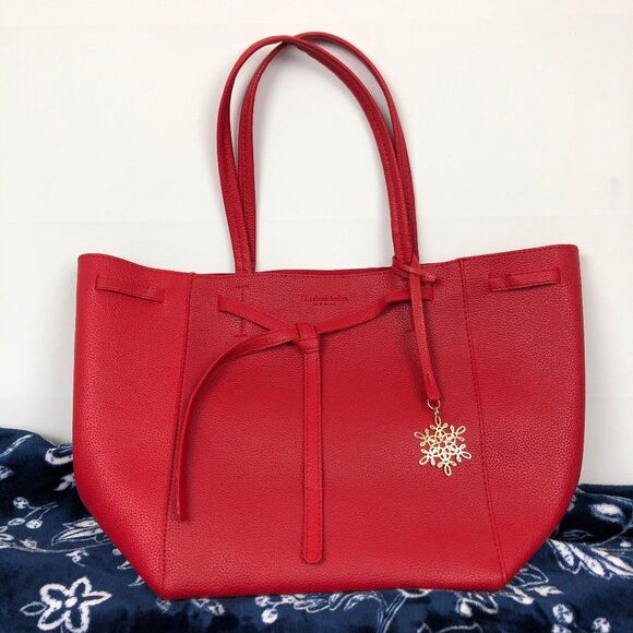 Elizabeth Arden Red Pebbled Faux Leather Tote Bag - Picture 1 of 6